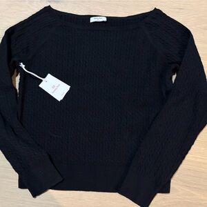 NWT Sunday Best Black BoatNeck Sweater